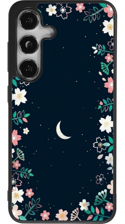 Samsung Galaxy S25 Case Hülle - Silikon schwarz Flowers space