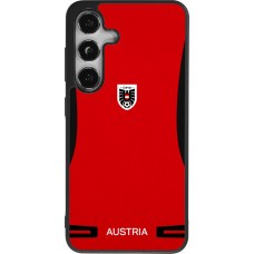 Coque Samsung Galaxy S25 - Silicone rigide noir Maillot de football Autriche 2026 personnalisable