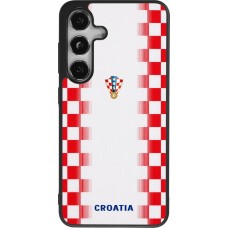 Coque Samsung Galaxy S25 - Silicone rigide noir Maillot de football Croatie 2026 personnalisable