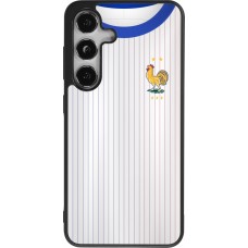 Coque Samsung Galaxy S25 - Silicone rigide noir Maillot de football France Extérieur personnalisable
