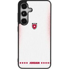Coque Samsung Galaxy S25 - Silicone rigide noir Maillot de football Jordanie 2026 personnalisable
