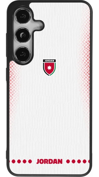 Coque Samsung Galaxy S25 - Silicone rigide noir Maillot de football Jordanie 2026 personnalisable