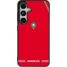 Coque Samsung Galaxy S25 - Silicone rigide noir Maillot de football Maroc 2026 personnalisable