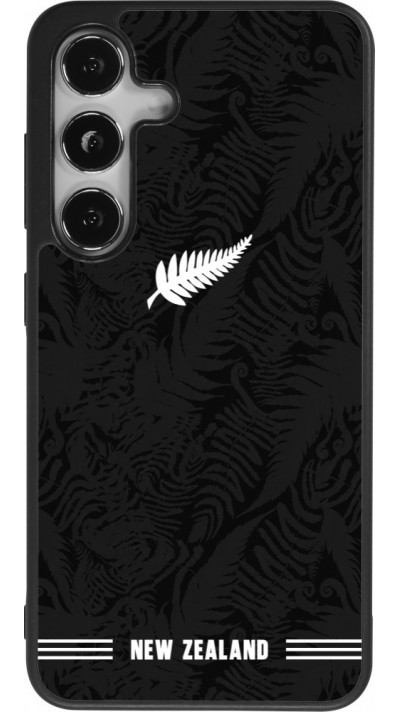 Coque Samsung Galaxy S25 - Silicone rigide noir Maillot de football Nouvelle-Zélande 2026 personnalisable