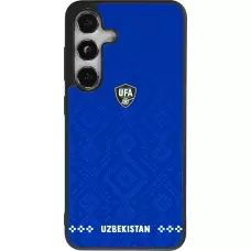 Coque Samsung Galaxy S25 - Silicone rigide noir Maillot de football Ouzbékistan 2026 personnalisable