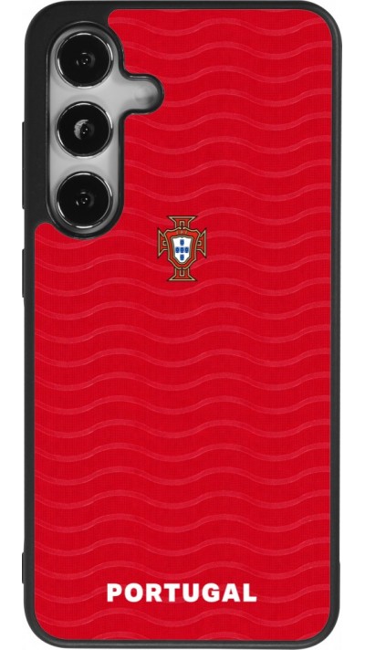 Coque Samsung Galaxy S25 - Silicone rigide noir Maillot de football Portugal 2026 personnalisable