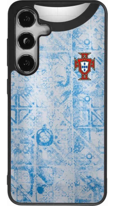 Coque Samsung Galaxy S25 - Silicone rigide noir Maillot de football Portugal Extérieur personnalisable