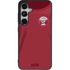 Coque Samsung Galaxy S25 - Silicone rigide noir Maillot de football Qatar 2022 personnalisable