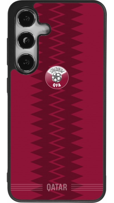 Coque Samsung Galaxy S25 - Silicone rigide noir Maillot de football Qatar 2026 personnalisable