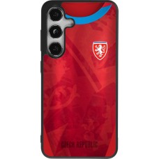 Coque Samsung Galaxy S25 - Silicone rigide noir Maillot de football République Tchèque personnalisable