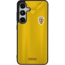Coque Samsung Galaxy S25 - Silicone rigide noir Maillot de football Roumanie