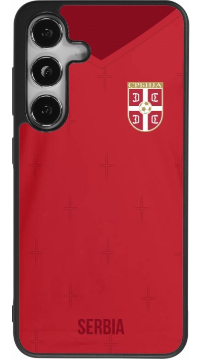 Coque Samsung Galaxy S25 - Silicone rigide noir Maillot de football Serbie 2022 personnalisable