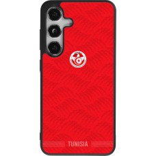 Coque Samsung Galaxy S25 - Silicone rigide noir Maillot de football Tunisie 2026 personnalisable