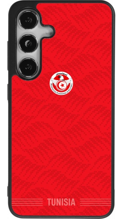 Coque Samsung Galaxy S25 - Silicone rigide noir Maillot de football Tunisie 2026 personnalisable