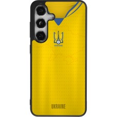 Coque Samsung Galaxy S25 - Silicone rigide noir Maillot de football Ukraine