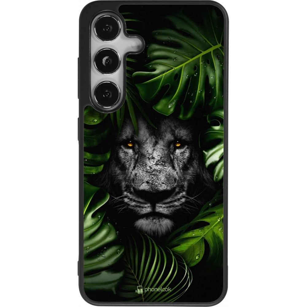 Coque Samsung Galaxy S25 - Silicone rigide noir Forest Lion