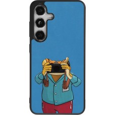 Coque Samsung Galaxy S25 - Silicone rigide noir Frog with camera DTMF