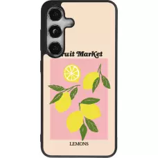 Coque Samsung Galaxy S25 - Silicone rigide noir Fruit market lemons 2026