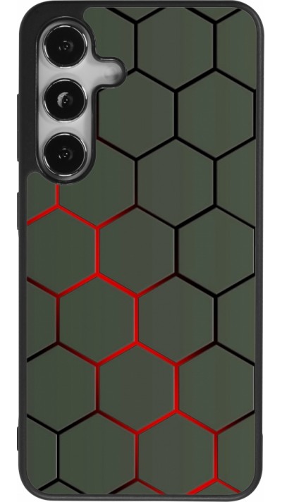 Samsung Galaxy S25 Case Hülle - Silikon schwarz Geometric Line red