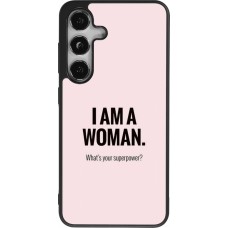 Coque Samsung Galaxy S25 - Silicone rigide noir I am a woman