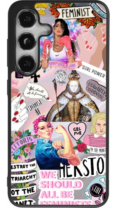 Samsung Galaxy S25 Case Hülle - Silikon schwarz Girl Power Collage