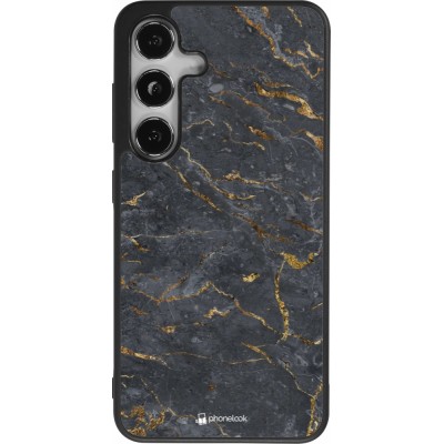 Samsung Galaxy S25 Case Hülle - Silikon schwarz Grey Gold Marble