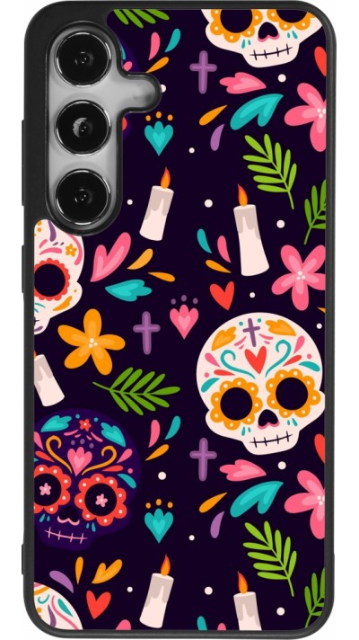 Samsung Galaxy S25 Case Hülle - Silikon schwarz Halloween 2023 mexican style