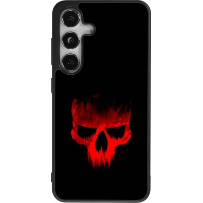 Coque Samsung Galaxy S25 - Silicone rigide noir Halloween 2023 scary skull