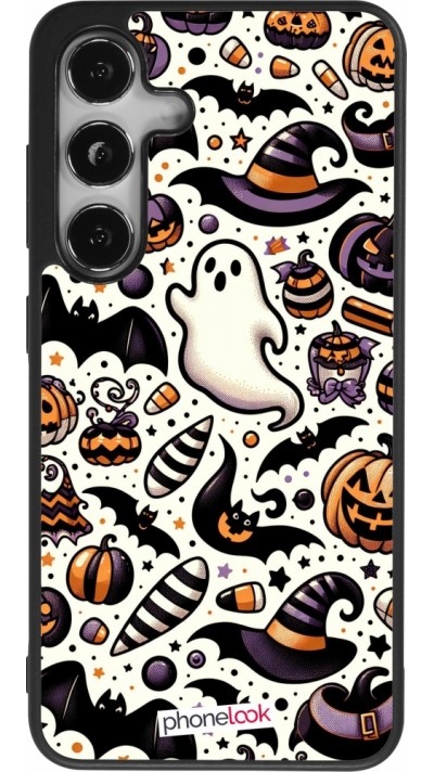 Samsung Galaxy S25 Case Hülle - Silikon schwarz Halloween 2024 Niedliches Muster