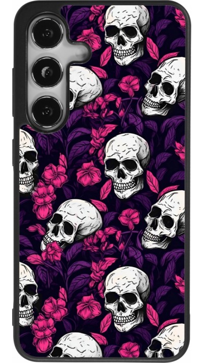 Samsung Galaxy S25 Case Hülle - Silikon schwarz Halloween 2024 romantic skulls