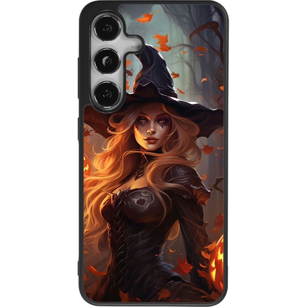 Coque Samsung Galaxy S25 - Silicone rigide noir Halloween 2024 sexy witch