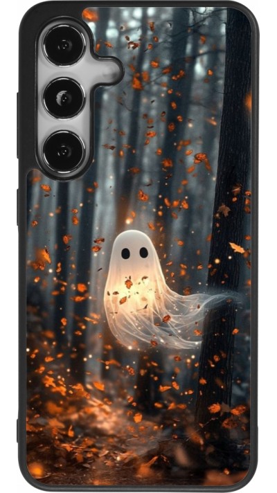 Coque Samsung Galaxy S25 - Silicone rigide noir Halloween 2025 Ghost in the forest