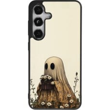 Coque Samsung Galaxy S25 - Silicone rigide noir Halloween 2025 Ghost gardener