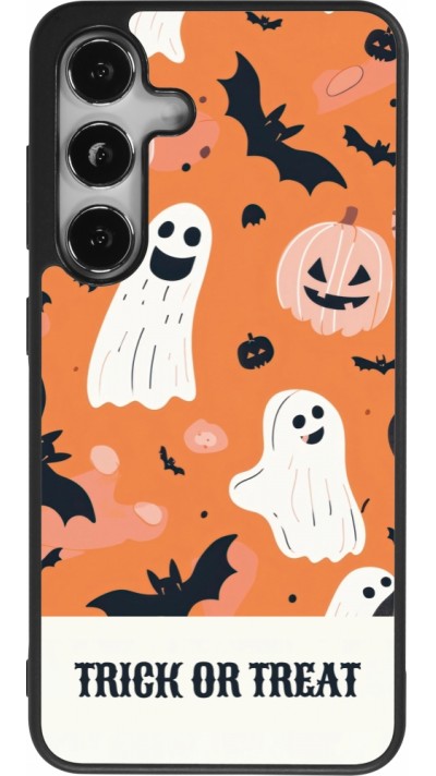 Coque Samsung Galaxy S25 - Silicone rigide noir Halloween 2025 Trick treat