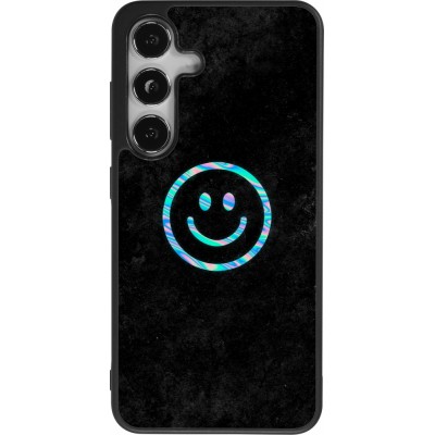 Samsung Galaxy S25 Case Hülle - Silikon schwarz Happy smiley irisirt