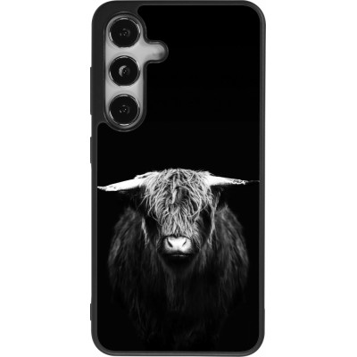Coque Samsung Galaxy S25 - Silicone rigide noir Highland calf black