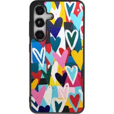 Coque Samsung Galaxy S25 - Silicone rigide noir Joyful Hearts