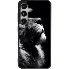 Coque Samsung Galaxy S25 - Silicone rigide noir Lion looking up