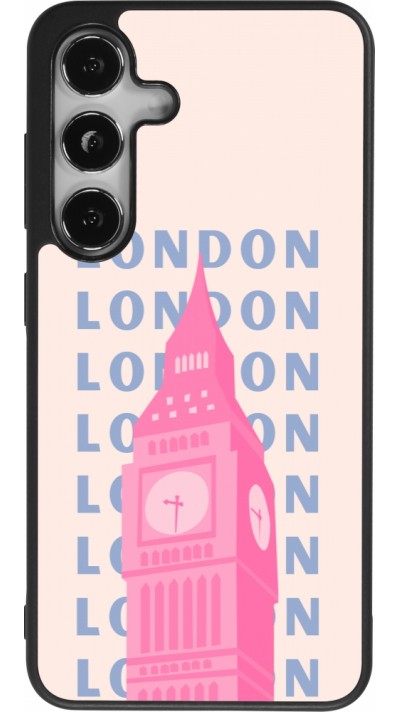 Samsung Galaxy S25 Case Hülle - Silikon schwarz London Pink Print