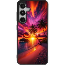 Coque Samsung Galaxy S25 - Silicone rigide noir Maldives Dusk Bliss