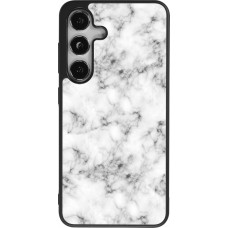 Coque Samsung Galaxy S25 - Silicone rigide noir Marble 01