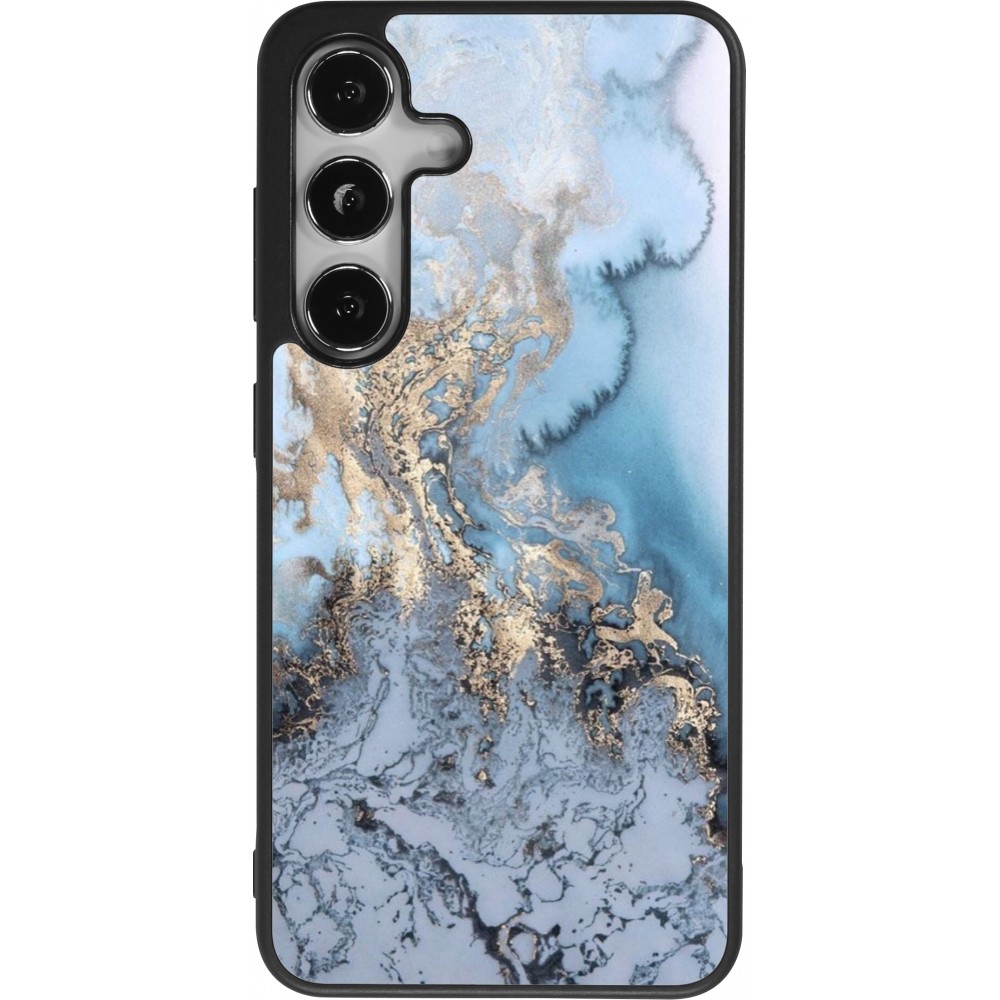 Coque Samsung Galaxy S25 - Silicone rigide noir Marble 04