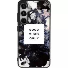 Coque Samsung Galaxy S25 - Silicone rigide noir Marble Good Vibes Only