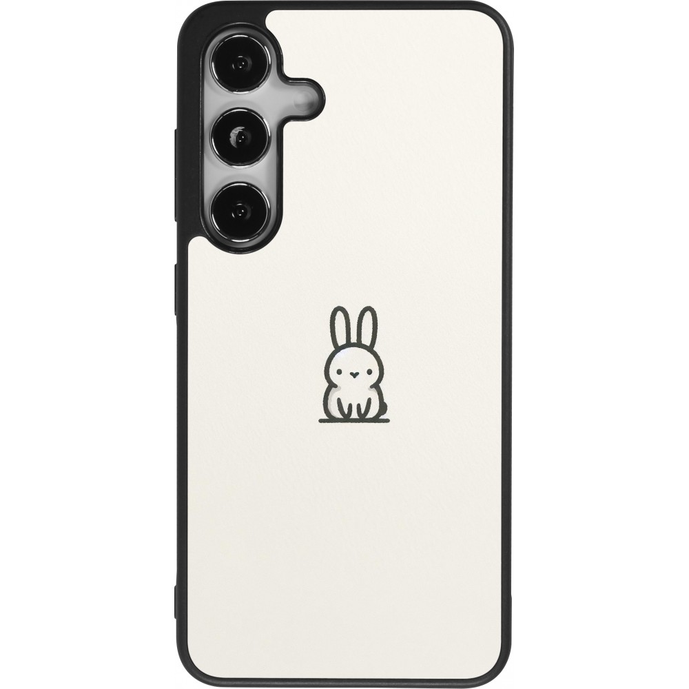 Coque Samsung Galaxy S25 - Silicone rigide noir Minimal bunny cutie