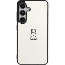 Coque Samsung Galaxy S25 - Silicone rigide noir Minimal bunny cutie