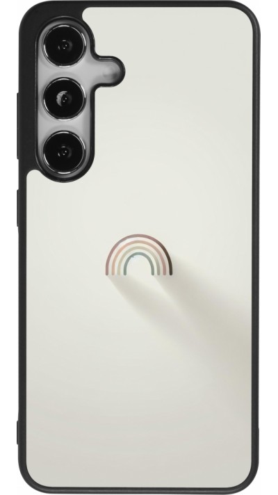 Samsung Galaxy S25 Case Hülle - Silikon schwarz Mini Regenbogen Minimal
