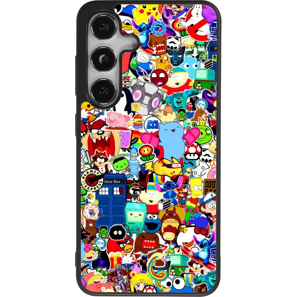 Samsung Galaxy S25 Case Hülle - Silikon schwarz Mixed cartoons