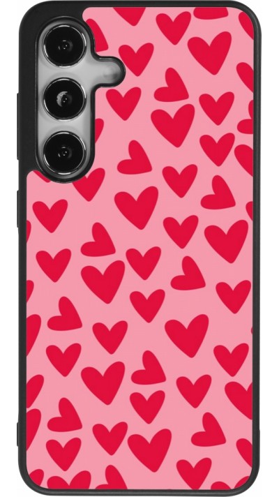 Samsung Galaxy S25 Case Hülle - Silikon schwarz Mom 2024 kleine Herzen