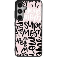 Coque Samsung Galaxy S25 - Silicone rigide noir Mom 2024 Super mom