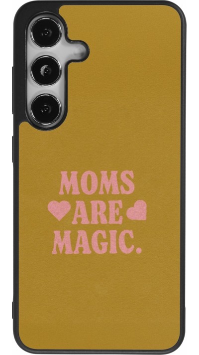 Coque Samsung Galaxy S25 - Silicone rigide noir Mom 2026 Are Magic
